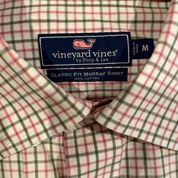 Vineyard Vines Pink and Green Plaid Shirt - Picture 2 of 5